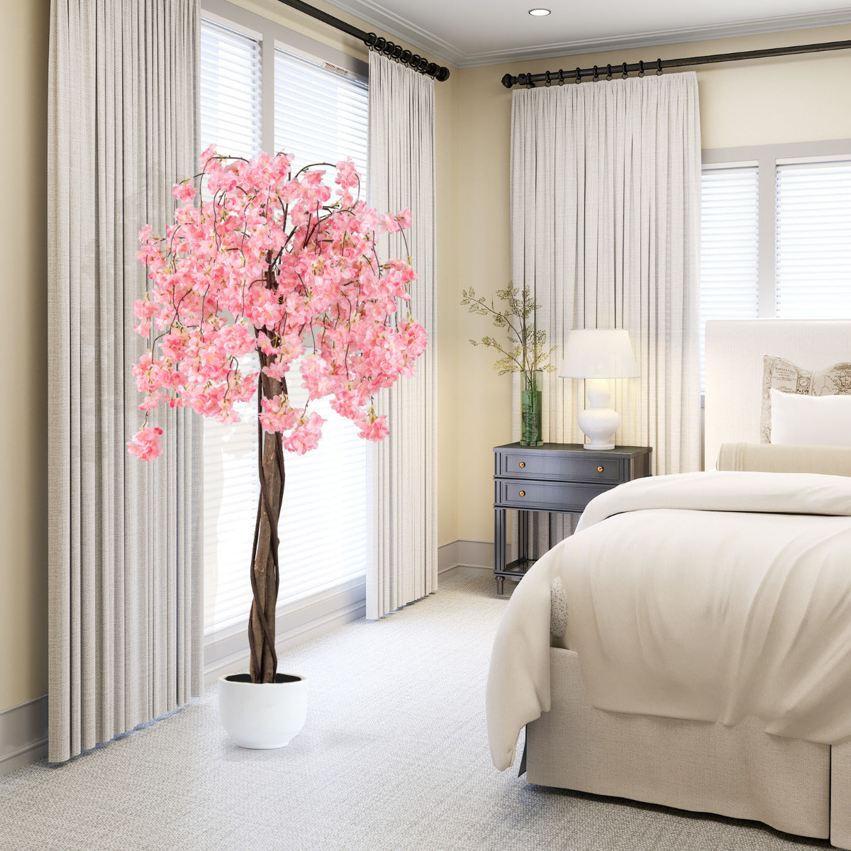163CM Tall Artificial Cherry Blossom Tree with Flowers-Pink