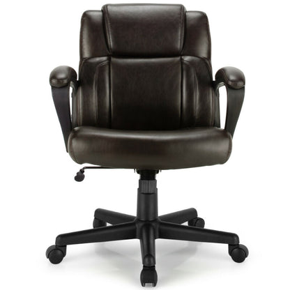 Ergonomic Swivel Computer Chair with Padded Armrests for Office