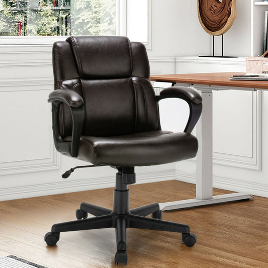 Ergonomic Swivel Computer Chair with Padded Armrests for Office