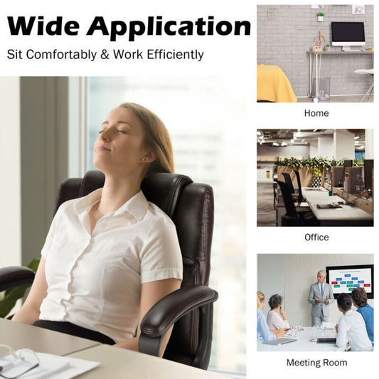 Ergonomic Swivel Computer Chair with Padded Armrests for Office