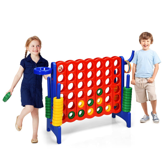 Premium Plastic Jumbo Connect 4 Game with 42 Jumbo Rings & Quick-Release Slider