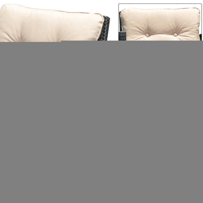 3 Pieces Outdoor Rocking Bistro Set for Garden, Backyard &amp; Poolside-Beige