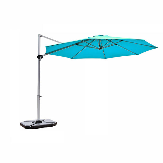Round Cantilever Umbrella with Heavy-Duty Aluminum Pole for Garden-Navy