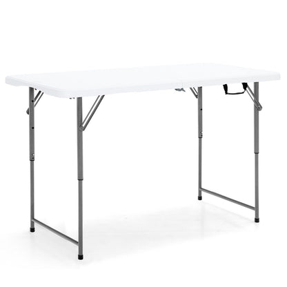 120cm Portable Bi-fold Camping Table with 3-Level Height Adjustment & 150kg Load Capacity