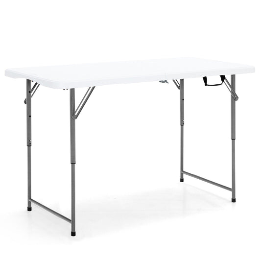 120cm Portable Bi-fold Camping Table with 3-Level Height Adjustment & 150kg Load Capacity