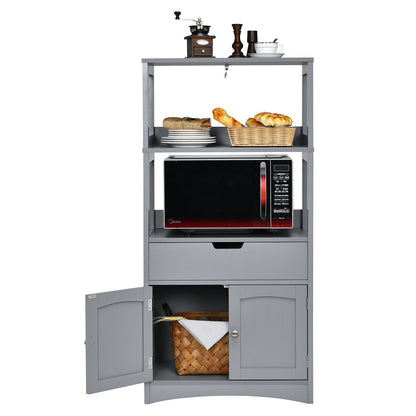 Multipurpose Storage Cabinet with Drawer for Bathroom-Grey