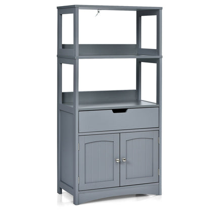 Multipurpose Storage Cabinet with Drawer for Bathroom-Grey