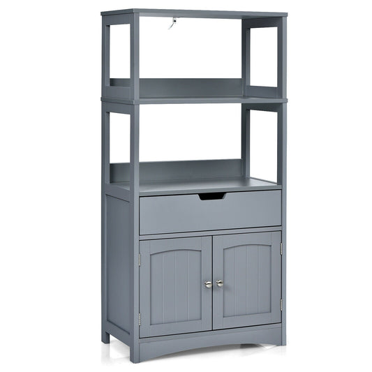 Multipurpose Storage Cabinet with Drawer for Bathroom-Grey