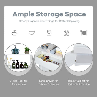 Storage Cabinet Display Shelf with Durable Material for Bathroom