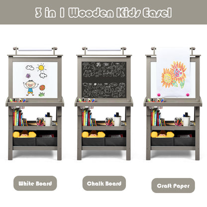 Children's Double-sided Easel with Whiteboard and Chalkboard