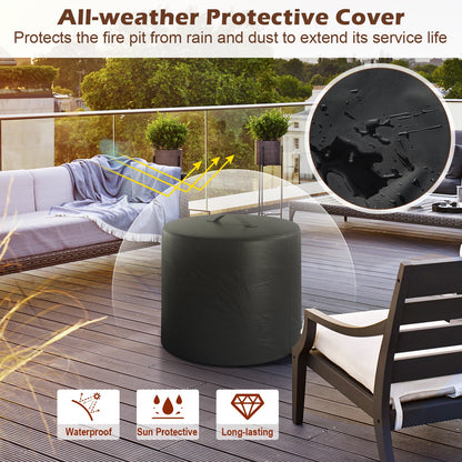 Smokeless Stainless Steel Fire Pit with Ash Pan for Yard Camping-Silver