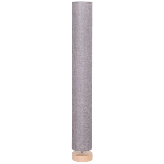 HOMCOM Floor Lamp for Living Room, 47" Modern Standing Lamp with Linen Shade, Wooden Base, Grey
