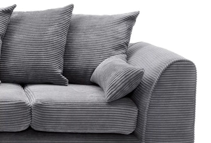 Jumbo Cord Grey Corner Sofa