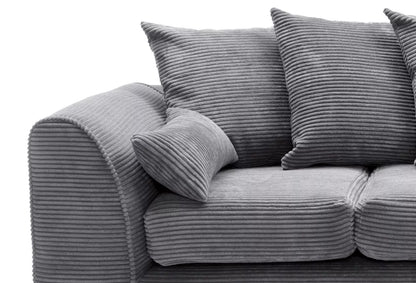 Jumbo Cord Grey Corner Sofa