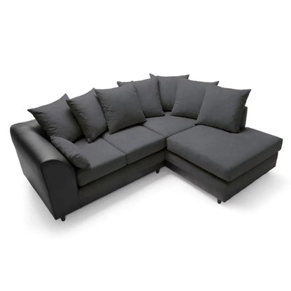 Linacre Corner Sofa - Right Arm Black and Charcoal