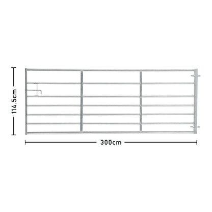 4-12FT Durable Galvanized Metal Field Gate