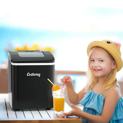 1.6L Portable Ice Maker 12kg / 24hr-Black - Furniture Gold