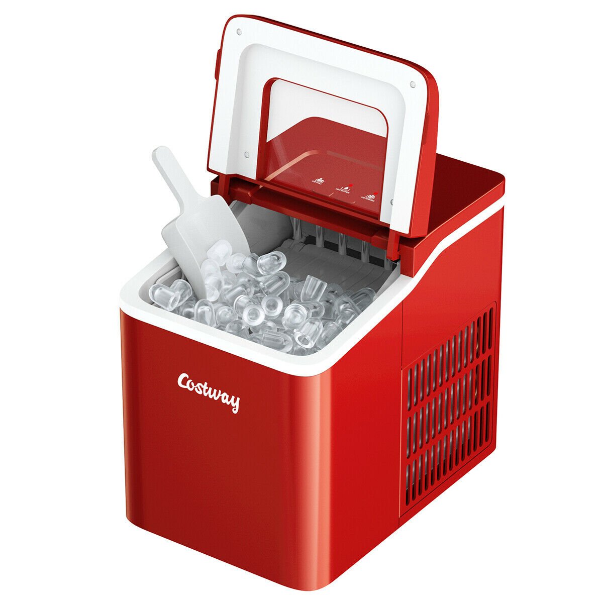 1.6L Portable Ice Maker 12kg / 24hr-Red - Furniture Gold