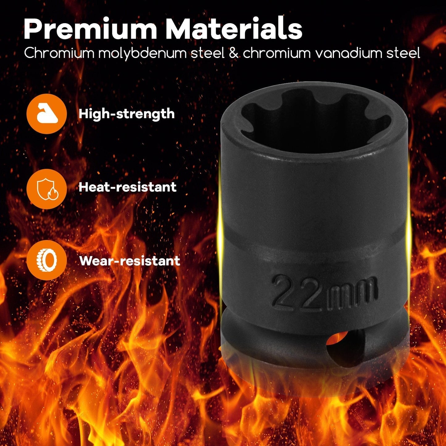 16pcs Impact Brake Caliper Socket Set with Engines and Hubs of Most Car Brands-Blue