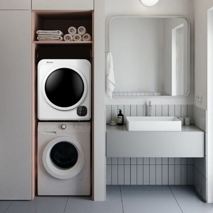 1700W Electric Tumble Laundry Dryer Stainless Steel Tub 6 kg/91L-White