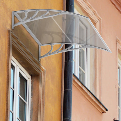 40 x 40 Inch Outdoor Polycarbonate Front Door Window Awning Canopy-Gray