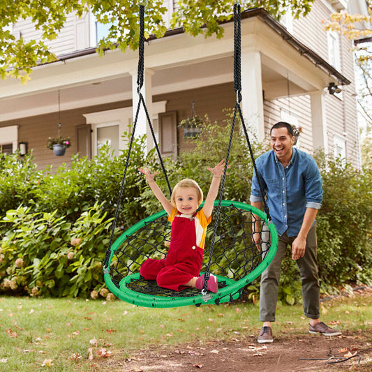 Web Net Hanging Swing Chair Tree Set-Green