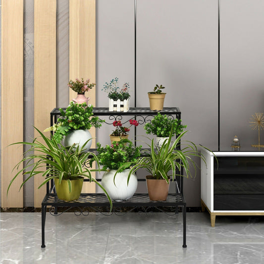 3-Tier Metal Plant Stand for Patio & Garden & Balcony