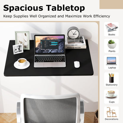 80 x 60 cm Wall Mounted Folding Table Drop-Leaf Floating Writing Desk-Black