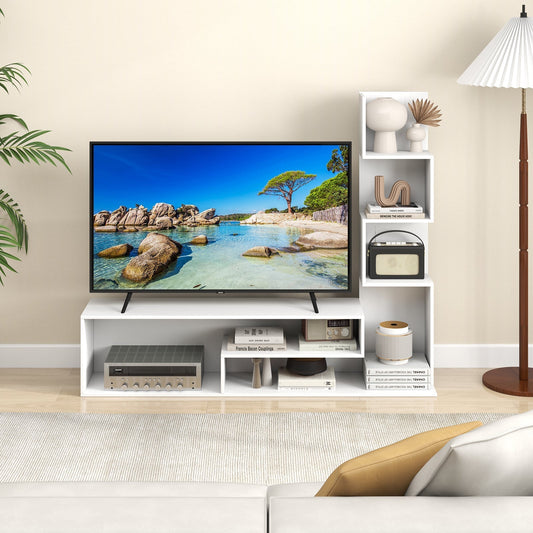 Media Console Table Cube TV Stand for TVs up to 50 Inch-White