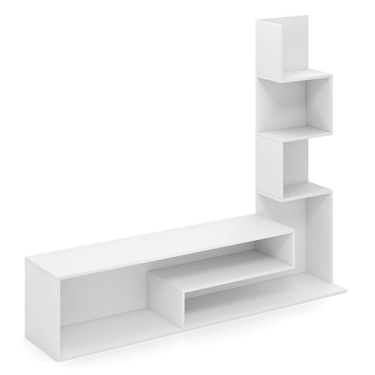 Media Console Table Cube TV Stand for TVs up to 50 Inch-White