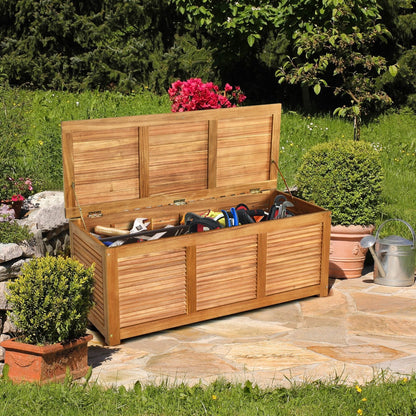 Wood Storage Box with Large Storage Space for Patio & Backyard
