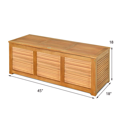 Wood Storage Box with Large Storage Space for Patio & Backyard