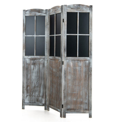 178 cm Vintage Freestanding Wall Divider Room Separator-Rustic Brown