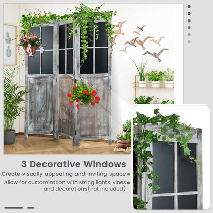 178 cm Vintage Freestanding Wall Divider Room Separator-Rustic Brown