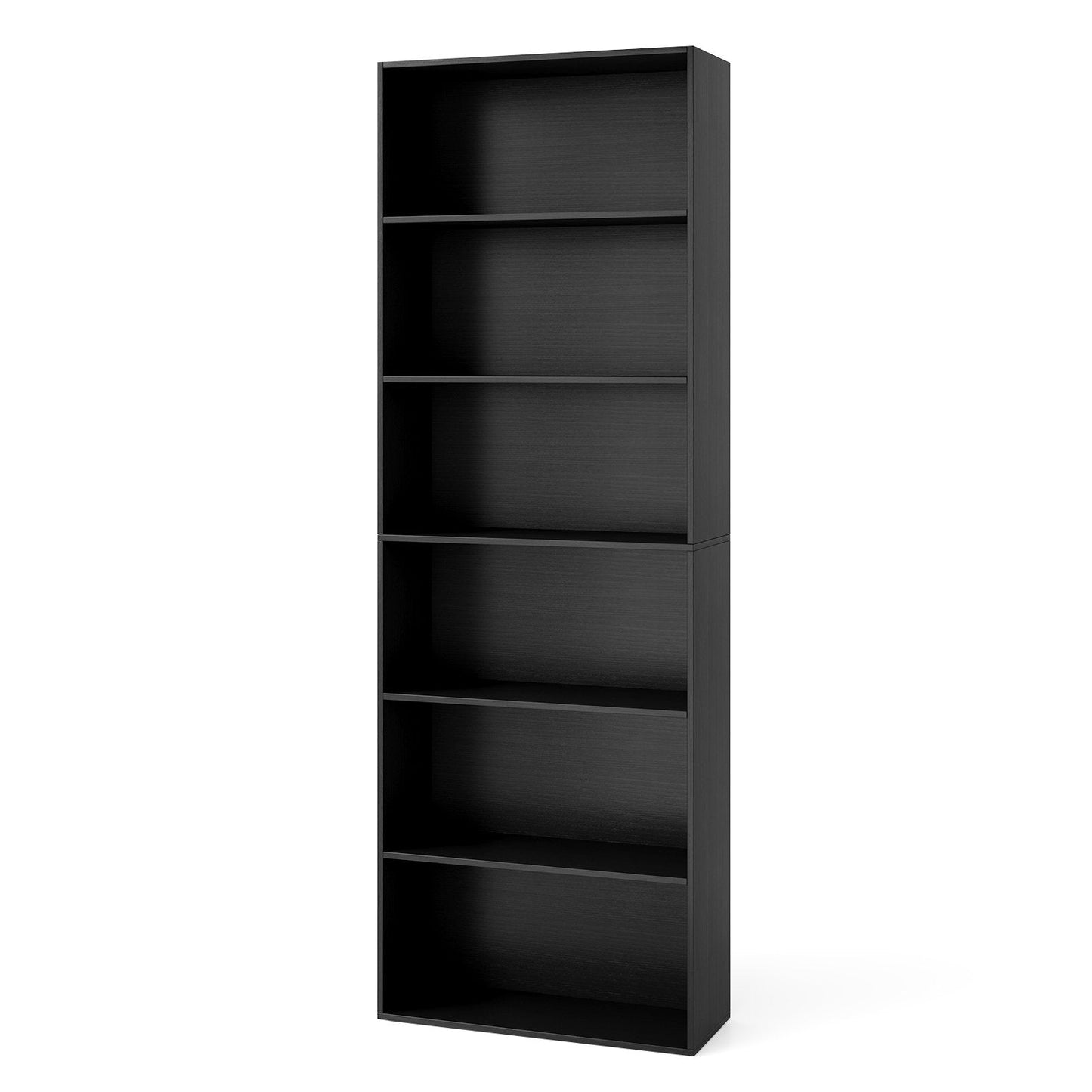 178cm 6-Tier Bookcase Display Rack with Foot Pads-Black
