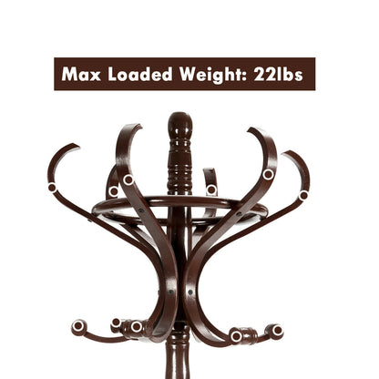 Wooden Coat and Hat Stand-Brown