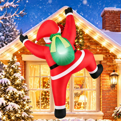 180 CM Christmas Inflatable Outdoor Decoration Climbing Santa