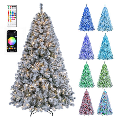 180 cm Smart RGB Pencil Christmas Tree with Remote and 300 Pre-Lit RGB LED Lights-M