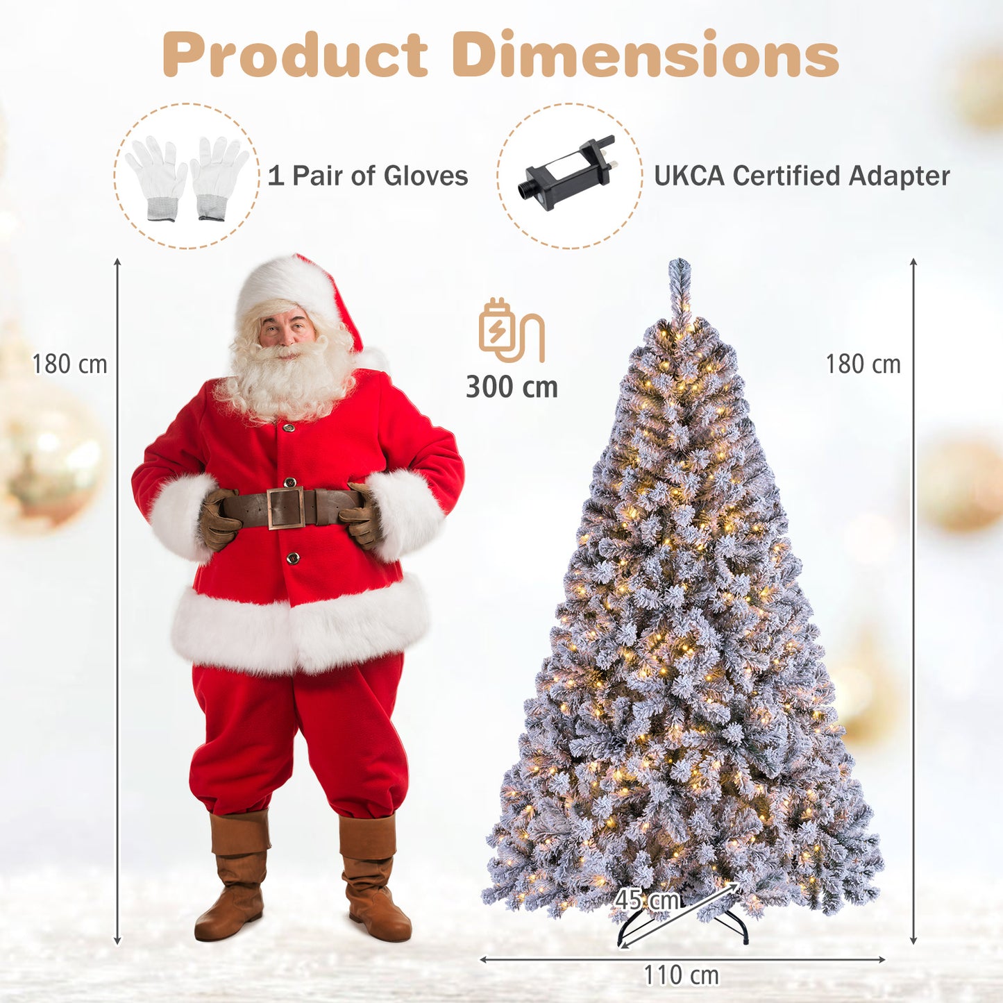 180 cm Smart RGB Pencil Christmas Tree with Remote and 300 Pre-Lit RGB LED Lights-M