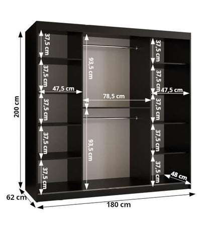 Parma II Sliding Door Wardrobe 180cm