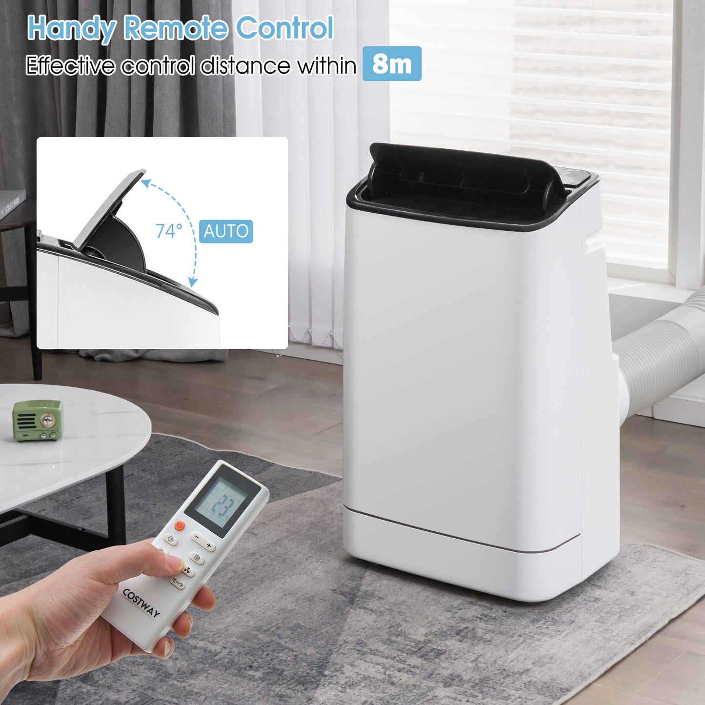 18000 BTU Portable Air Conditioner 4-in-1 with Remote Control-White
