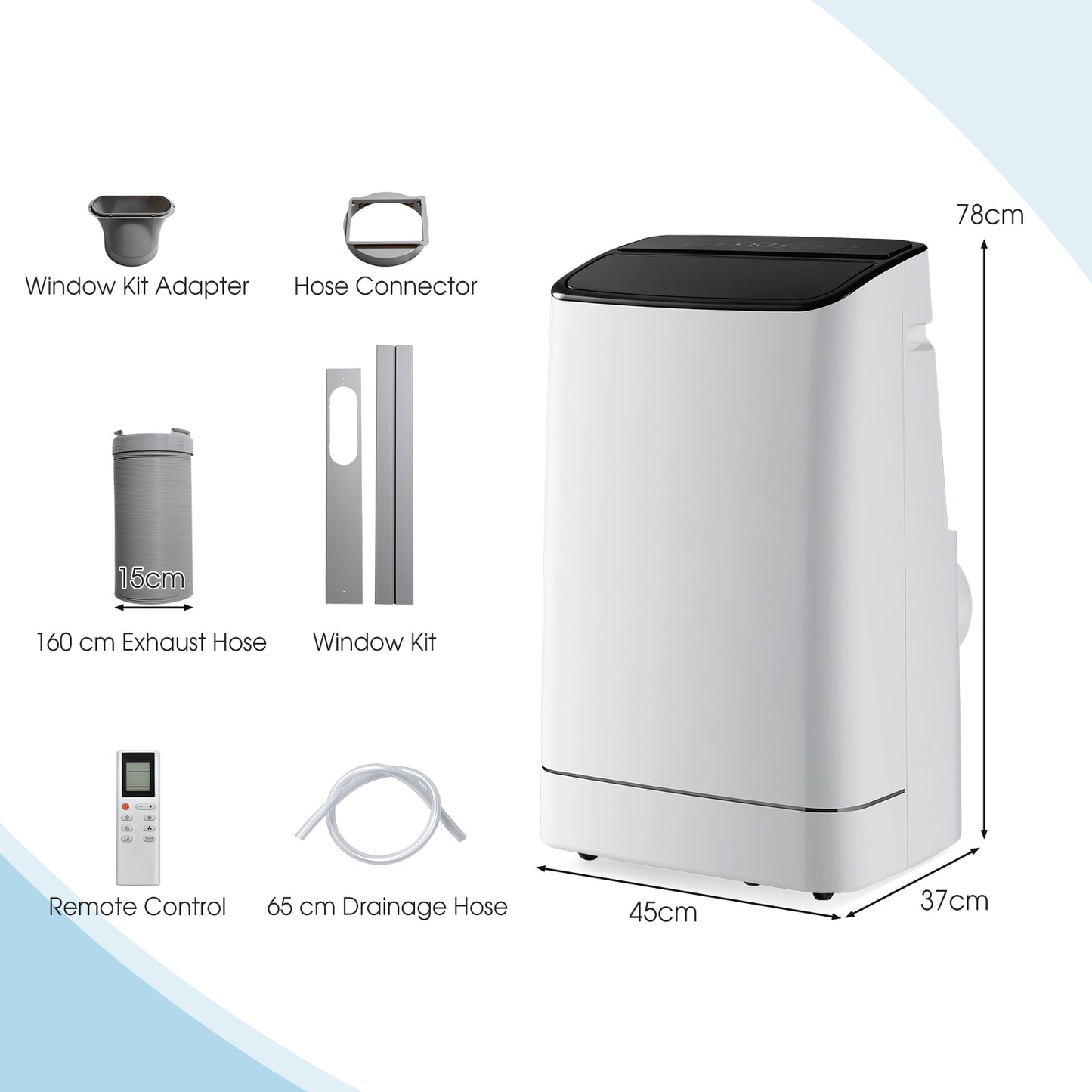 18000 BTU Portable Air Conditioner 4-in-1 with Remote Control-White