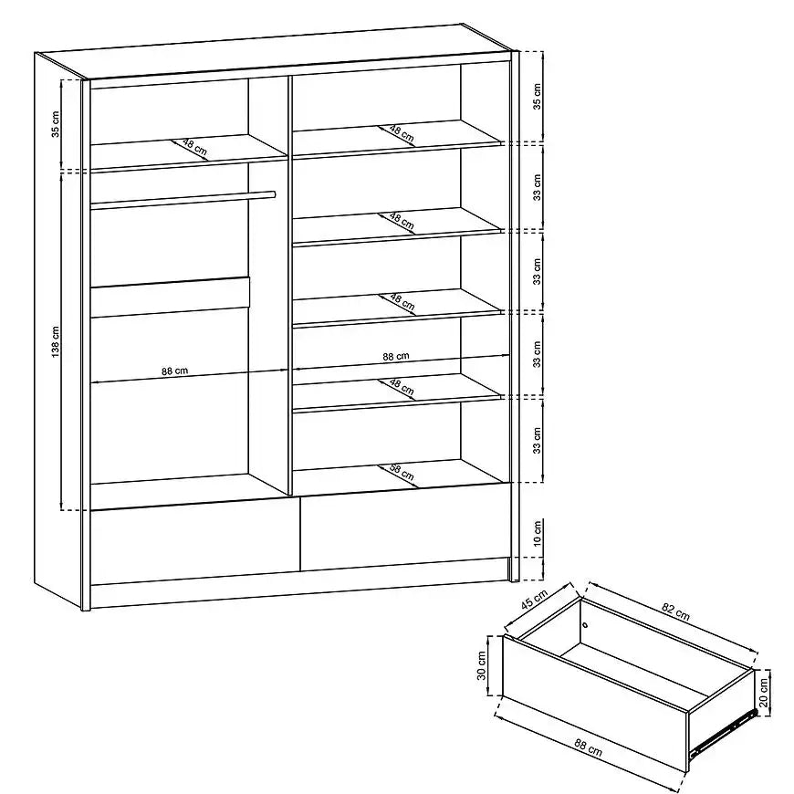 Aria II Sliding Door Wardrobe 184cm