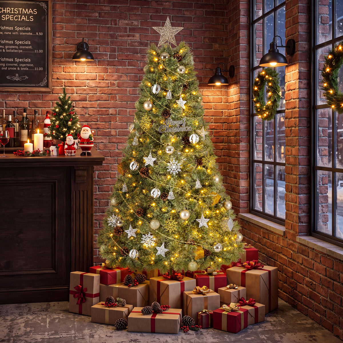 180CM Christmas Tree with Ornaments 360 Lush Branch Tips