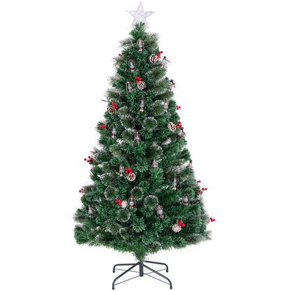 150/180CM Artificial Christmas Tree with 8 Lighting Modes and Optical Fibers-180 cm