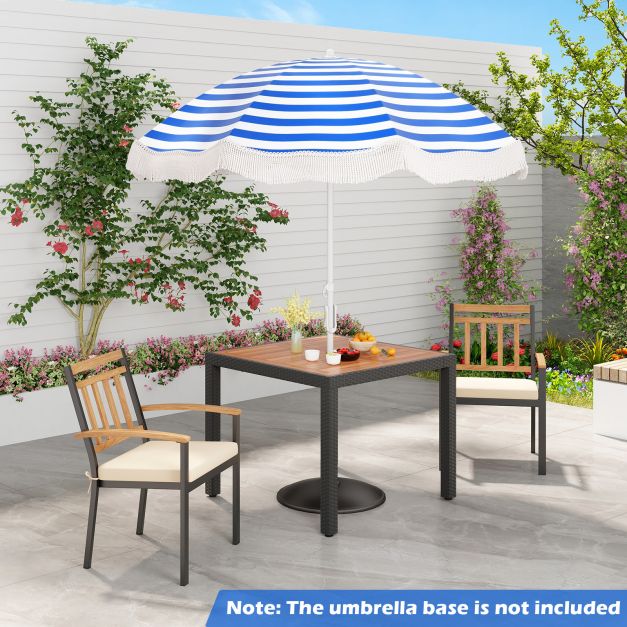 180 cm Outdoor Fringe Patio Umbrella with Carrying Bag-Blue