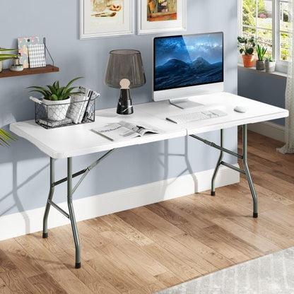 180cm Outdoor Portable Folding Table with Safe Lock Mechanism-White