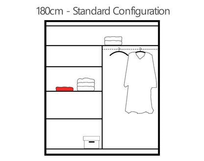 Avant Sliding Wardrobe - 203cm and Other Sizes - White, Grey, Black