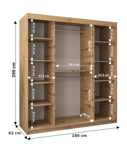 Uppsala V2 Sliding Door Wardrobe 180cm