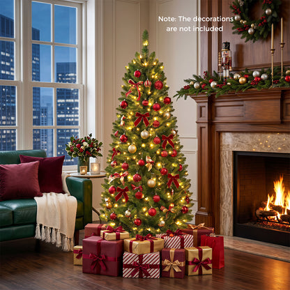 183/152 cm Pre-lit Christmas Tree with 743/300 Branch Tips and 250/150 Warm White LED Light-S